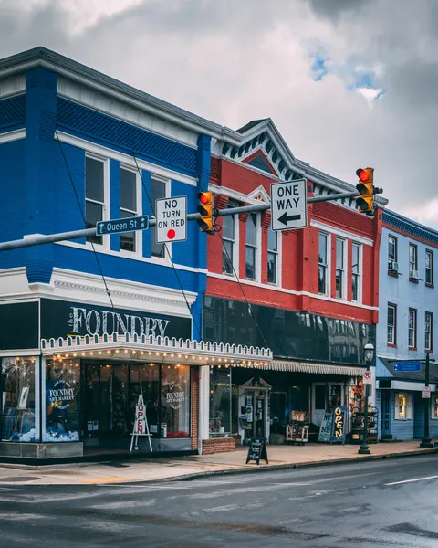 Freshly painted commercial storefront on a city corner